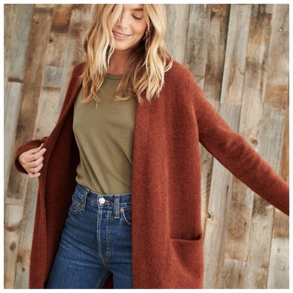 Jenni Kayne Wool Blend Sweater Coat Rust - Picture 2 of 11